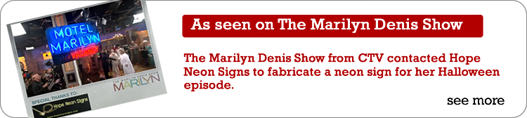 The Marilyn Denis Show from CTV contacted Hope Neon Signs to fabricate a neon sign for her Halloween episode.